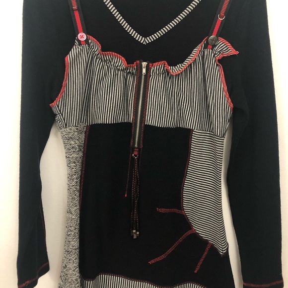 STRIPED PATCHWORK KNIT DRESS - Picture 4 of 6